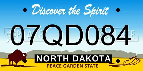 07QD084 North Dakota License Plate