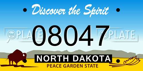 08047 North Dakota License Plate