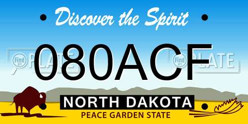 080ACF North Dakota License Plate