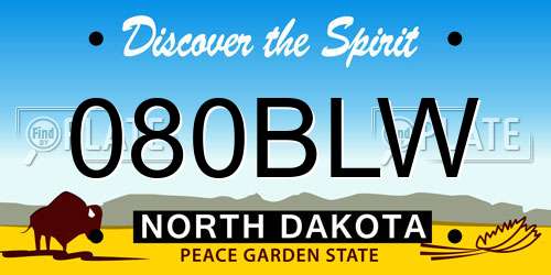 080BLW North Dakota License Plate