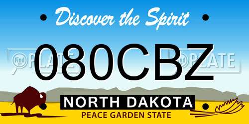 080CBZ North Dakota License Plate