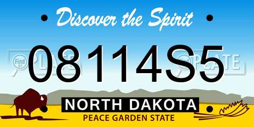08114S5 North Dakota License Plate