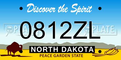 0812ZL North Dakota License Plate