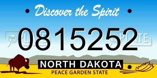 0815252 North Dakota License Plate