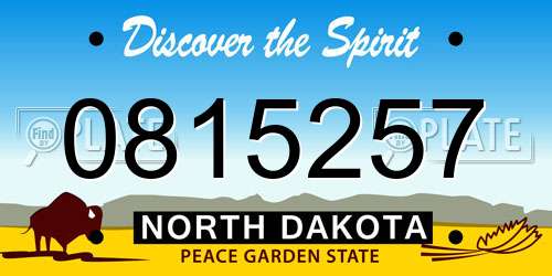 0815257 North Dakota License Plate