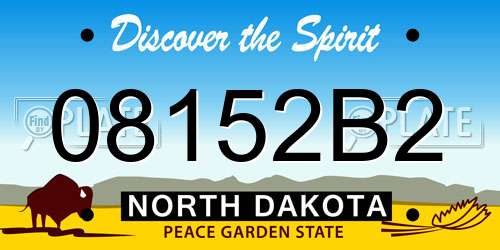 08152B2 North Dakota License Plate