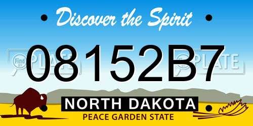 08152B7 North Dakota License Plate