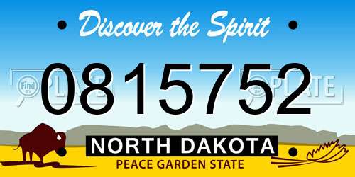 0815752 North Dakota License Plate