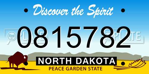 0815782 North Dakota License Plate