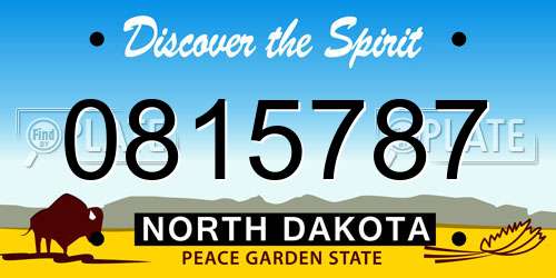 0815787 North Dakota License Plate