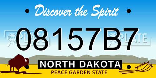 08157B7 North Dakota License Plate