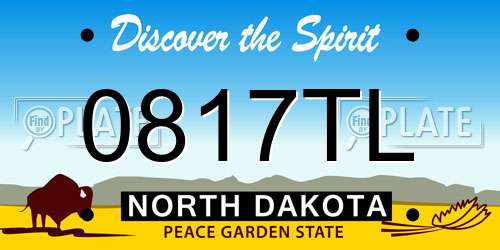 0817TL North Dakota License Plate