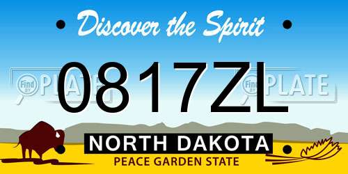 0817ZL North Dakota License Plate