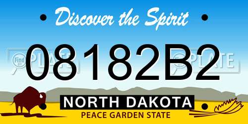 08182B2 North Dakota License Plate
