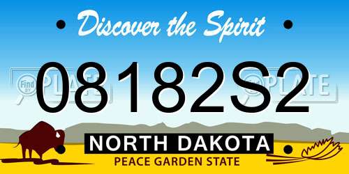 08182S2 North Dakota License Plate