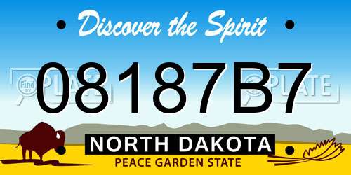 08187B7 North Dakota License Plate