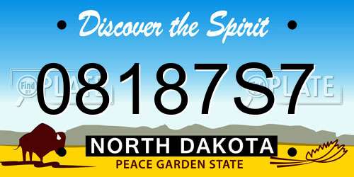 08187S7 North Dakota License Plate