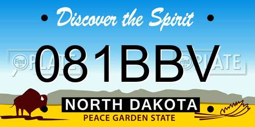 081BBV North Dakota License Plate