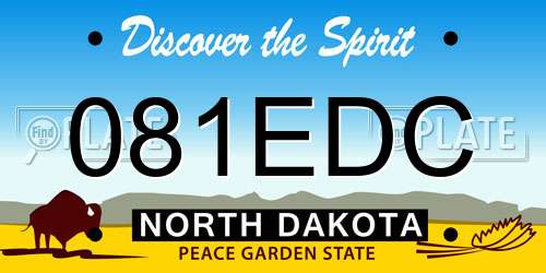 081EDC North Dakota License Plate