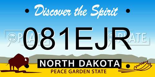 081EJR North Dakota License Plate