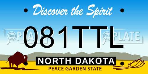 081TTL North Dakota License Plate