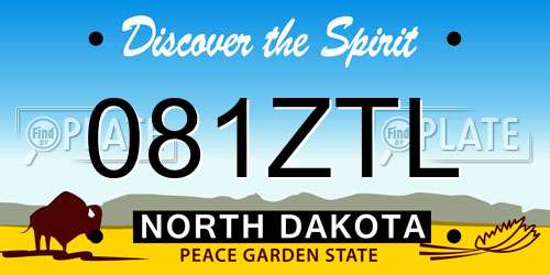 081ZTL North Dakota License Plate