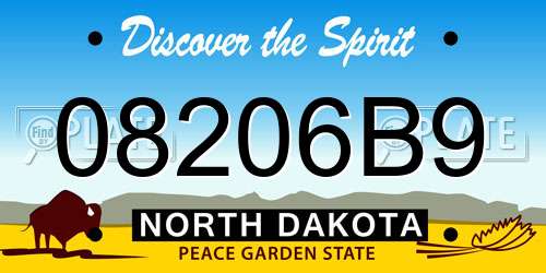 08206B9 North Dakota License Plate