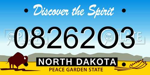 08262O3 North Dakota License Plate