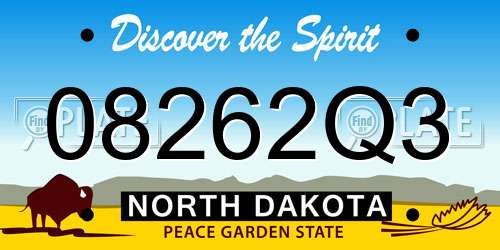 08262Q3 North Dakota License Plate