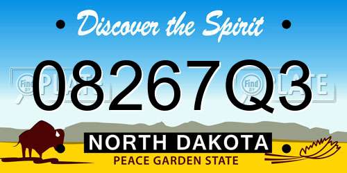08267Q3 North Dakota License Plate