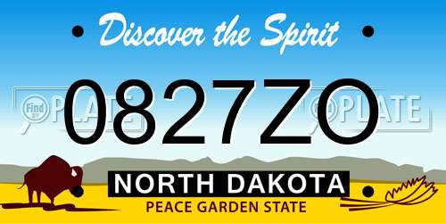 0827ZO North Dakota License Plate