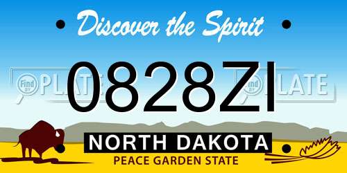 0828ZI North Dakota License Plate