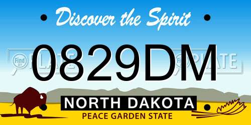 0829DM North Dakota License Plate