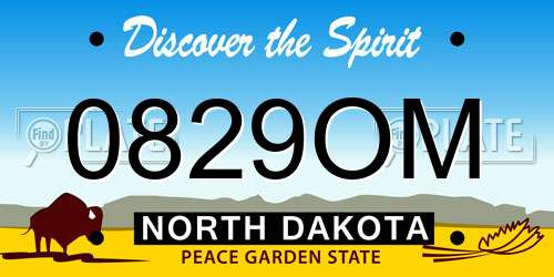 0829OM North Dakota License Plate