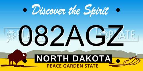 082AGZ North Dakota License Plate