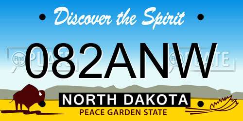 082ANW North Dakota License Plate