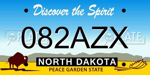 082AZX North Dakota License Plate