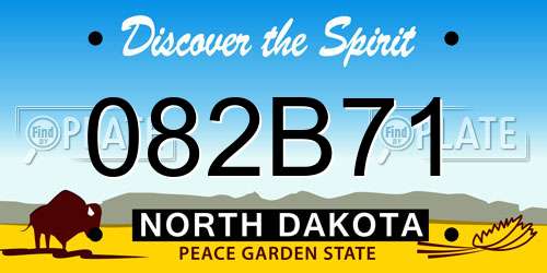 082B71 North Dakota License Plate