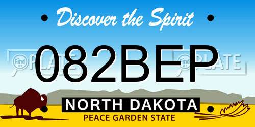 082BEP North Dakota License Plate