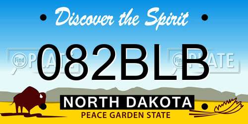 082BLB North Dakota License Plate