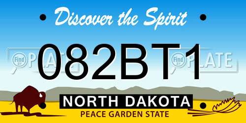082BT1 North Dakota License Plate