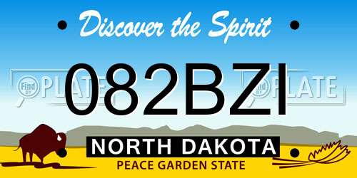 082BZI North Dakota License Plate