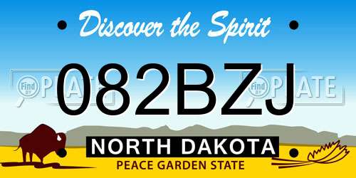 082BZJ North Dakota License Plate