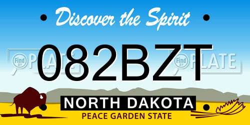 082BZT North Dakota License Plate