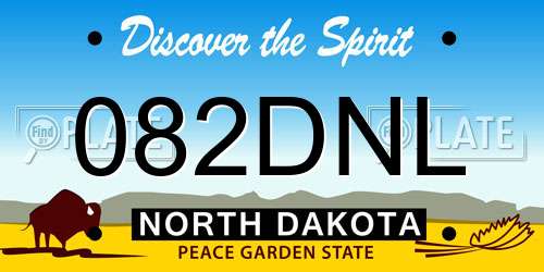 082DNL North Dakota License Plate