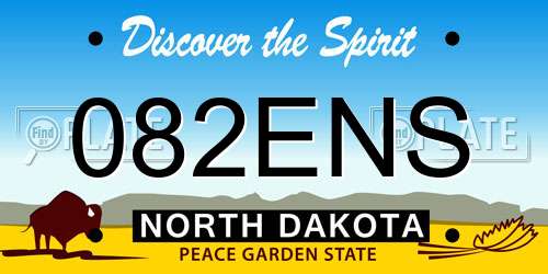 082ENS North Dakota License Plate