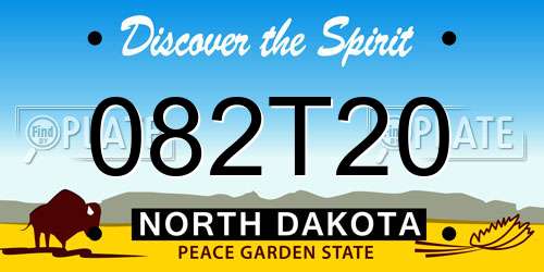 082T20 North Dakota License Plate