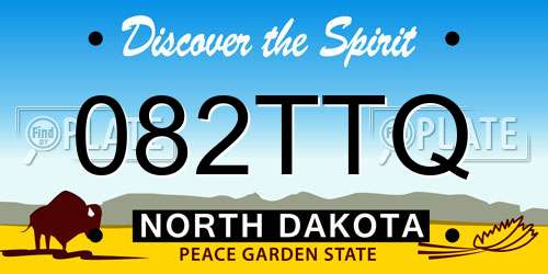 082TTQ North Dakota License Plate