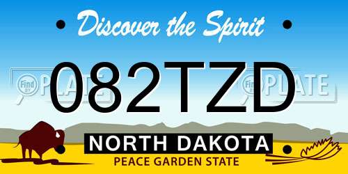 082TZD North Dakota License Plate