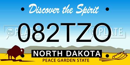 082TZO North Dakota License Plate